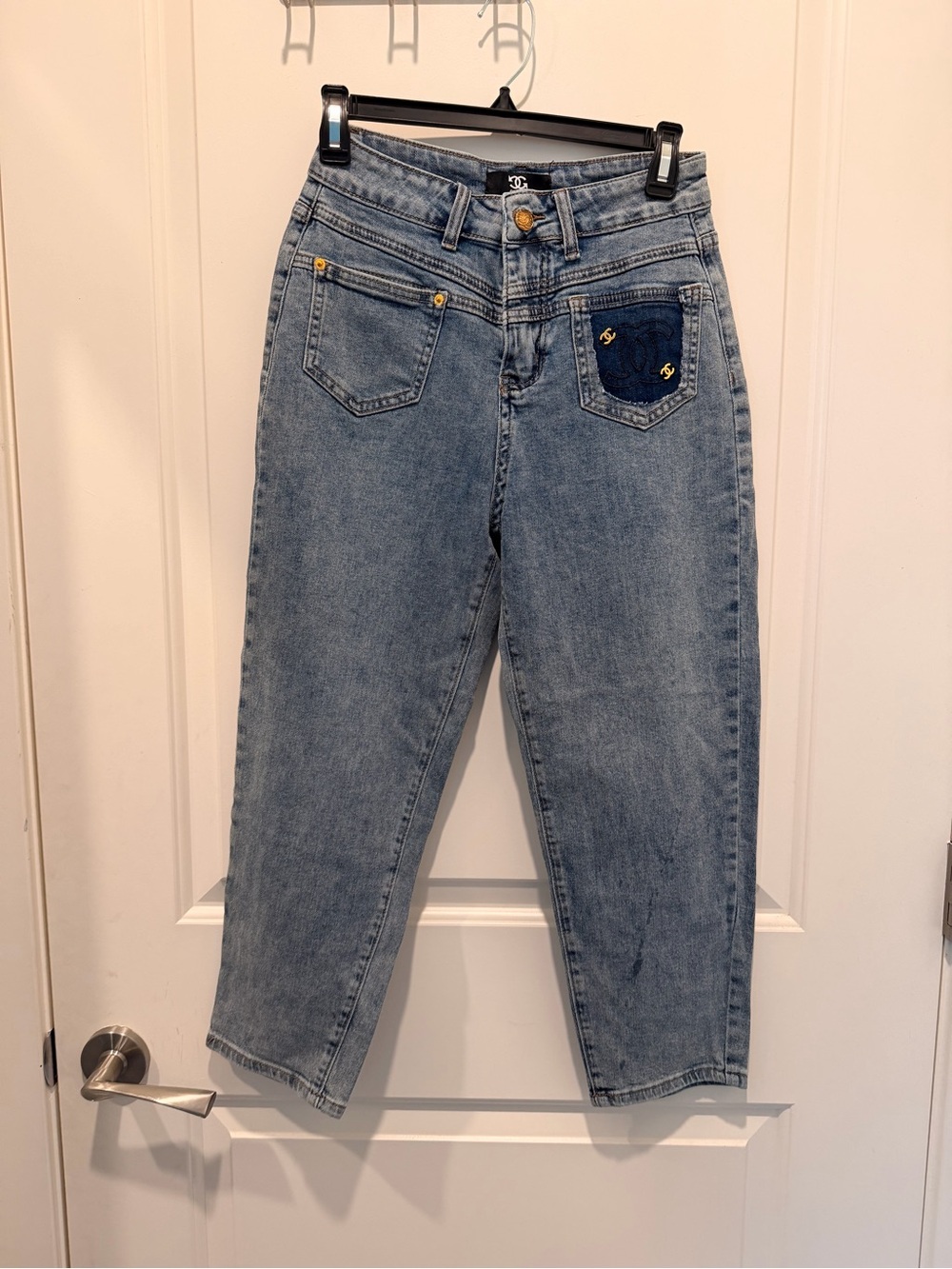 Change High Rise Straight Leg Jeans with Logo Patch Size 26